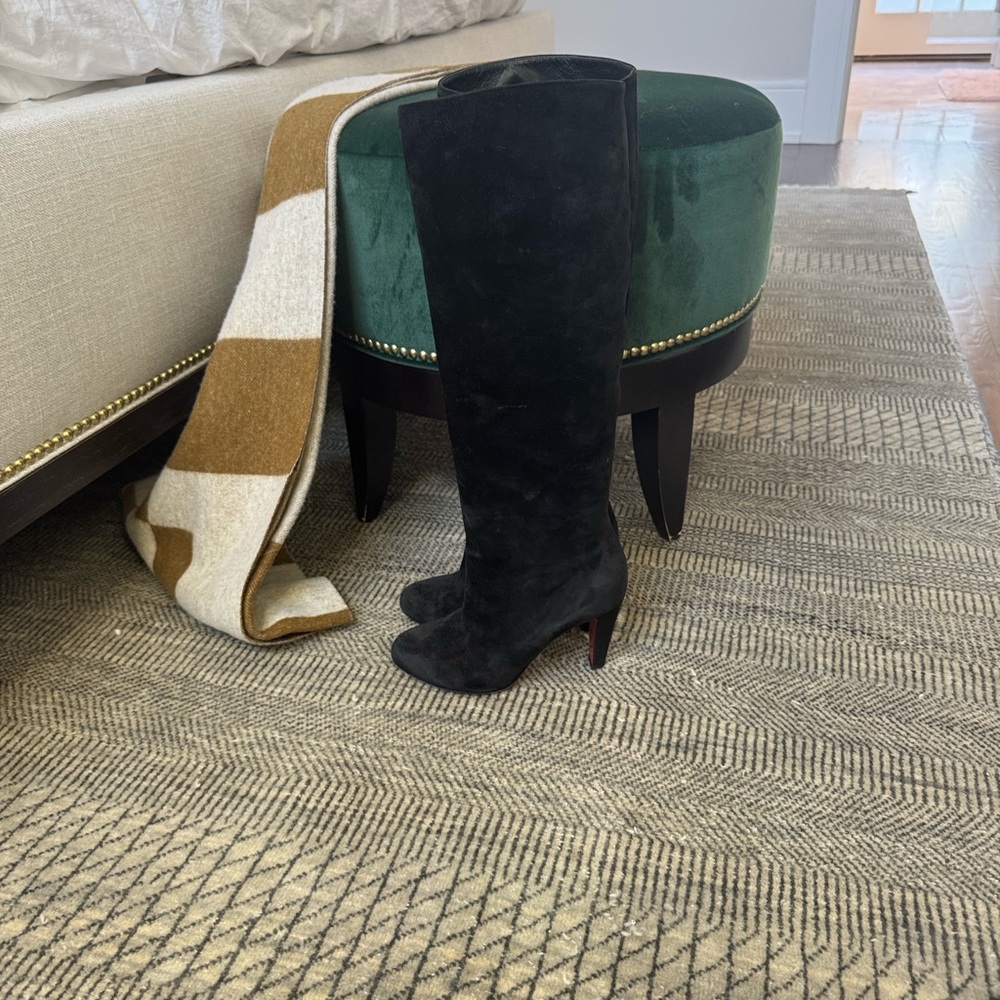 Christian Louboutin Black Knee-High Boots - Picture 2 of 5